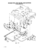 BURNER BOX, GAS VALVES, AND SWITCHES Diagram and Parts List for KGCT305TAL2  KitchenAid Cooktop
