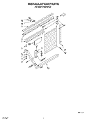 INSTALLATION Diagram and Parts List for ACM184XJ0  Whirlpool Air Conditioner