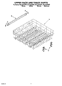UPPER RACK AND TRACK PARTS Diagram and Parts List for DUL240XTPB7  Whirlpool Dishwasher