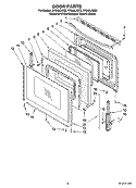 DOOR PARTS, OPTIONAL PARTS (NOT INCLUDED) Diagram and Parts List for RF262LXSB2  Whirlpool Range