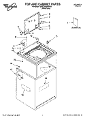 TOP AND CABINET PARTS Diagram and Parts List for 3XWTW5905SW0  Whirlpool Washer