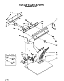 TOP AND CONSOLE, LIT/OPTIONAL Diagram and Parts List for RGL4422AW0  Roper Dryer