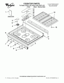 COOKTOP PARTS Diagram and Parts List for GFG471LVB2  Whirlpool Range