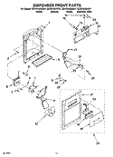 DISPENSER FRONT PARTS Diagram and Parts List for GD5RHAXNL01  Whirlpool Refrigerator