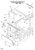 FRAME AND TANK Diagram and Parts List for KUDP230BWH0  KitchenAid Dishwasher