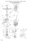 TRANSMISSION, MOTOR AND PUMP Diagram and Parts List for LCR7244DZ5  Whirlpool Washer