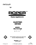 SECTION Diagram and Parts List for REL3422AL0  Roper Dryer