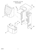 CABINET Diagram and Parts List for DH400K0  Whirlpool Dehumidifier