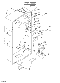 LINER Diagram and Parts List for PVBM600LY0  Whirlpool Cabinet