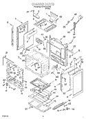 CHASSIS Diagram and Parts List for SF357BEHW6  Whirlpool Range