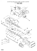 MOTOR AND ICE CONTAINER Diagram and Parts List for 3XART720F02  Whirlpool Refrigerator
