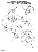 DISPENSER FRONT PARTS Diagram and Parts List for GD5RHAXTS00  Whirlpool Refrigerator