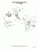 PUMP AND MOTOR PARTS Diagram and Parts List for WFW9050XW00  Whirlpool Washer
