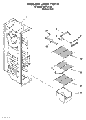 FREEZER LINER PARTS Diagram and Parts List for ID2HHEXTS01  Whirlpool Refrigerator