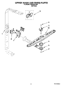 UPPER WASH AND RINSE PARTS Diagram and Parts List for KUDC03FTSS2  KitchenAid Dishwasher