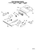 TOP VENTING PARTS, OPTIONAL PARTS Diagram and Parts List for KEBC147KSS05  KitchenAid Range
