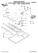 COOKTOP PARTS, OPTIONAL PARTS Diagram and Parts List for GJC3654RP00  Whirlpool Cooktop