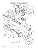 MOTOR AND ICE CONTAINER, LIT/OPTIONAL Diagram and Parts List for KSRB25QXAL10  KitchenAid Refrigerator