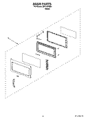 DOOR PARTS Diagram and Parts List for MH1160XSB3  Whirlpool Microwave