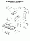 INTERIOR AND VENTILATION PARTS Diagram and Parts List for YMH1170XSS2  Whirlpool Microwave