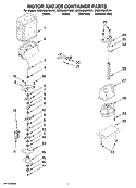 MOTOR AND ICE CONTAINER PARTS Diagram and Parts List for MSD2658KGB01  Whirlpool Refrigerator