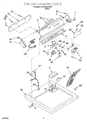 TOP AND CONSOLE Diagram and Parts List for 3CEP2910BW0  Whirlpool Dryer