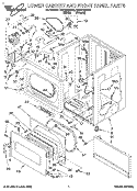 LOWER CABINET AND FRONT PANEL Diagram and Parts List for CSP2790BN0  Whirlpool Dryer