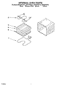 INTERNAL OVEN Diagram and Parts List for RBD305PDB12  Whirlpool Wall Oven