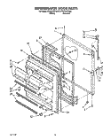 REFRIGERATOR DOOR Diagram and Parts List for ET22PKXYN00  Whirlpool Refrigerator