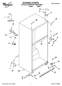 CABINET PARTS Diagram and Parts List for ET8FTEXRQ01  Whirlpool Refrigerator
