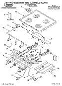 COOKTOP AND MANIFOLD PARTS Diagram and Parts List for FGP245KQ1  Roper Range