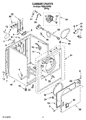 CABINET PARTS Diagram and Parts List for YEED4300VQ0  Estate Dryer