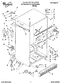 CABINET Diagram and Parts List for 6ET18ZKXAW00  Whirlpool Refrigerator