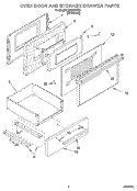 OVEN DOOR AND STORAGE DRAWER Diagram and Parts List for SEC350XX1  Roper Range