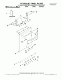 DOOR AND PANEL PARTS Diagram and Parts List for KUDE40CVWH3  KitchenAid Dishwasher