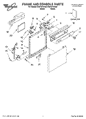 FRAME AND CONSOLE, LITERATURE Diagram and Parts List for DU910PWKQ0  Whirlpool Dishwasher