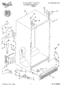 CABINET Diagram and Parts List for 6ED22PKXFW00  Whirlpool Refrigerator