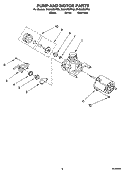 PUMP AND MOTOR PARTS Diagram and Parts List for DU850SWPB0  Whirlpool Dishwasher