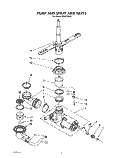 PUMP AND SPRAYARM Diagram and Parts List for WU5750Y0  Roper Dishwasher