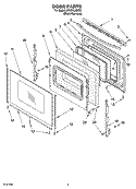 DOOR PARTS Diagram and Parts List for GR475LXMS0  Whirlpool Range