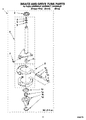 BRAKE AND DRIVE TUBE PARTS Diagram and Parts List for KAWS850LQ1  KitchenAid Washer