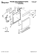 FRAME AND CONSOLE PARTS Diagram and Parts List for CDB4000TU0  Whirlpool Dishwasher