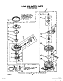 PUMP AND MOTOR Diagram and Parts List for DU8500XX0  Whirlpool Dishwasher