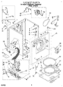 CABINET Diagram and Parts List for LGR5644AW2  Whirlpool Dryer