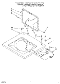 WASHER TOP AND LID Diagram and Parts List for LTE6234DQ2  Whirlpool Washer Dryer Combo