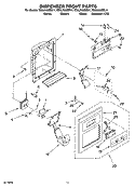 DISPENSER FRONT PARTS Diagram and Parts List for ED5LHAXML11  Whirlpool Refrigerator