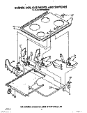 BURNER BOX, GAS VALVES, AND SWITCHES Diagram and Parts List for KGCT365XBL0  KitchenAid Cooktop