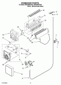 ICEMAKER PARTS Diagram and Parts List for BRS62BRANA00  Whirlpool Refrigerator