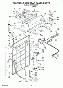 CONTROLS AND REAR PANEL PARTS Diagram and Parts List for 7MWT98840WW0  Whirlpool Washer