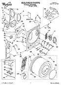 BULKHEAD PARTS Diagram and Parts List for LER3622PQ2  Whirlpool Dryer